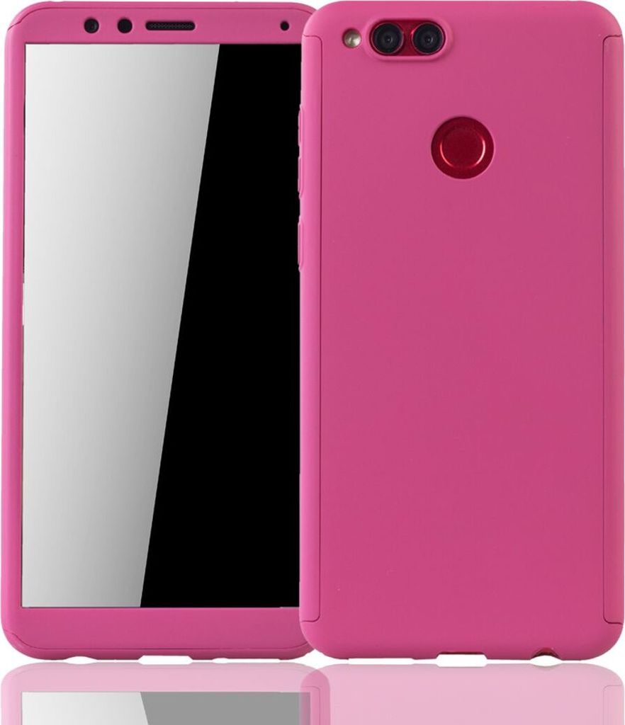 Handyhülle Schutzhülle für Huawei Honor 7X Full Case Cover Displayschutz 360 Pink