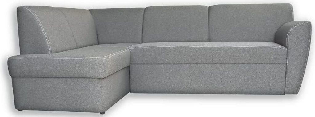 Klassisches Ecksofa, Bettsofa mit Schlaffunktion, Sofa mit Bettkasten, konturierte Kissen, Schlafsofa, Ottomane links oder rechts, klassischer Stil...