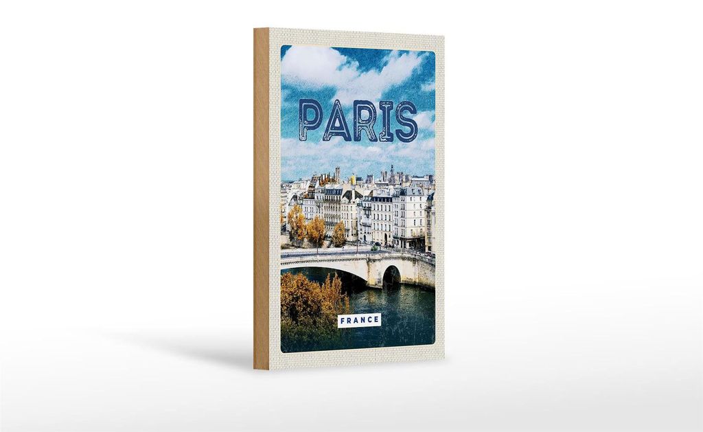 Holzschild Reise 12x18 cm Paris Frankreich Trip Stadt Produktbild 