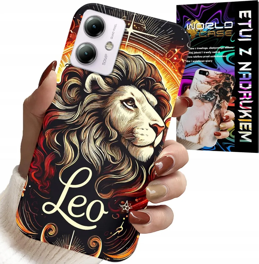 Custodia Astrale Leone per Motorola Moto G14 con Vetro Protettivo