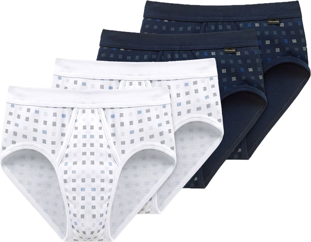 Schiesser Herren Sport Slip, 4er Pack, Doppelripp Baumwolle – Weiß, Größe 8/XXL, Super Weich