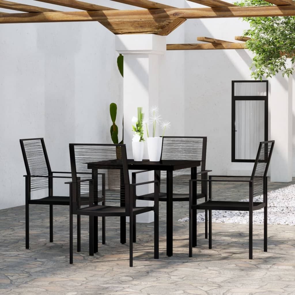 The Living Store 5-tlg. Garten-Essgruppe Schwarz