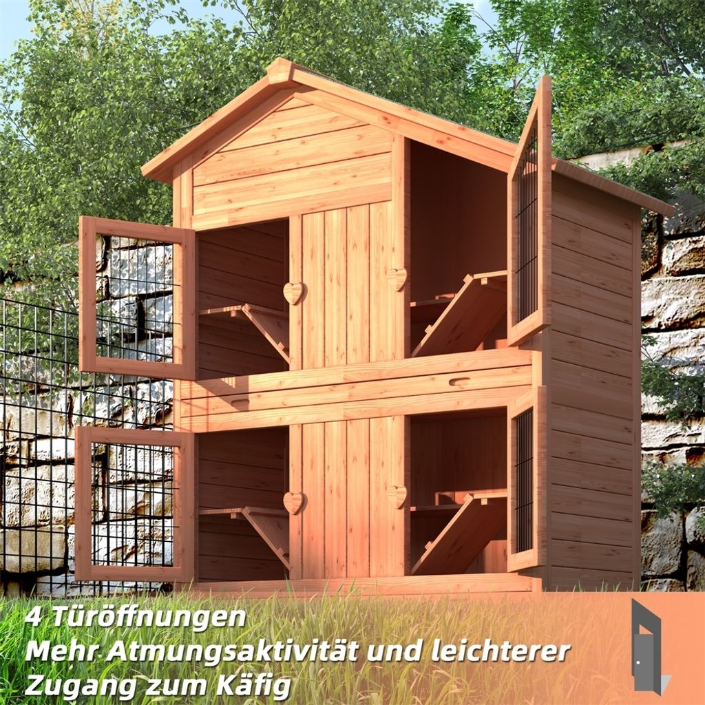 Mucola králikáreň 4 boxy chovné drevené králikáreň malé Obrázok produktu 3