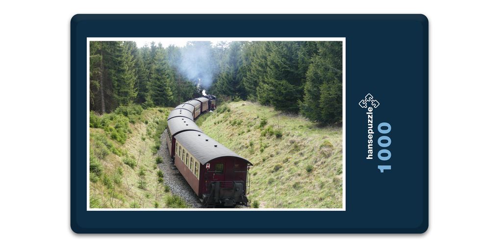 hansepuzzle 14210 - Brocken-Bahn Puzzle, 1000 Teile, Natur, 60,0 x 46,0cm mit hochwertiger Aufbewahrung, Kartonbox und wiederverschließbarem Beutel