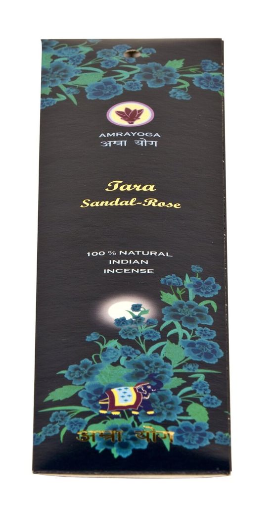 yogabox Indische Räucherstäbchen 100% Natural - 15g, 20-22 cm, 30-45 Minuten Tara Sandal - Rose