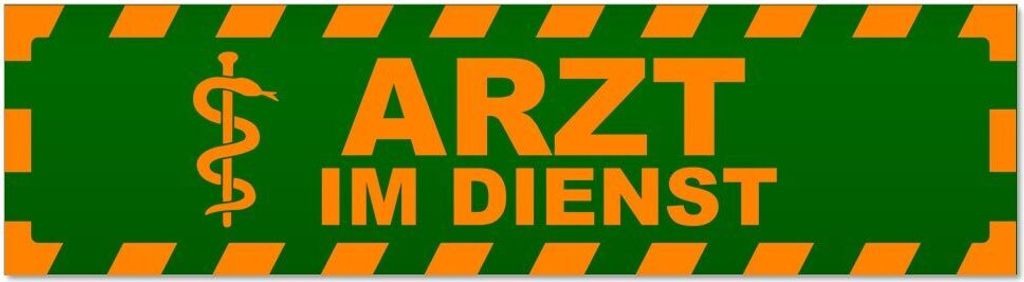 Kiwistar - Autoaufkleber - Orange - Grün - 20 x 5,3 cm - Arzt im Dienst Motiv 1 gestreift - Hinweis Aufkleber Sticker für Auto, Kfz, Fahrrad, PKW...