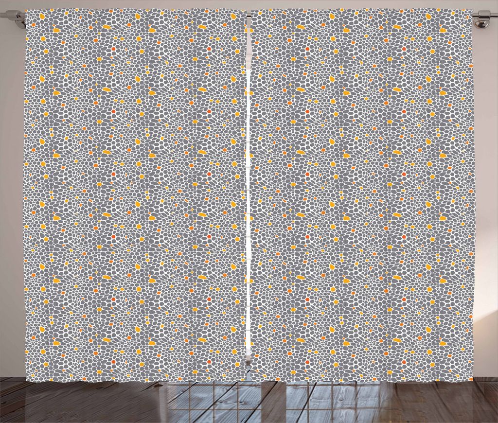 ABAKUHAUS Tierdruck Rustikaler Gardine, Zusammenfassung Spotty, Schlafzimmer Kräuselband Vorhang mit Schlaufen und Haken, 280 x 225 cm, Dunkeloran...