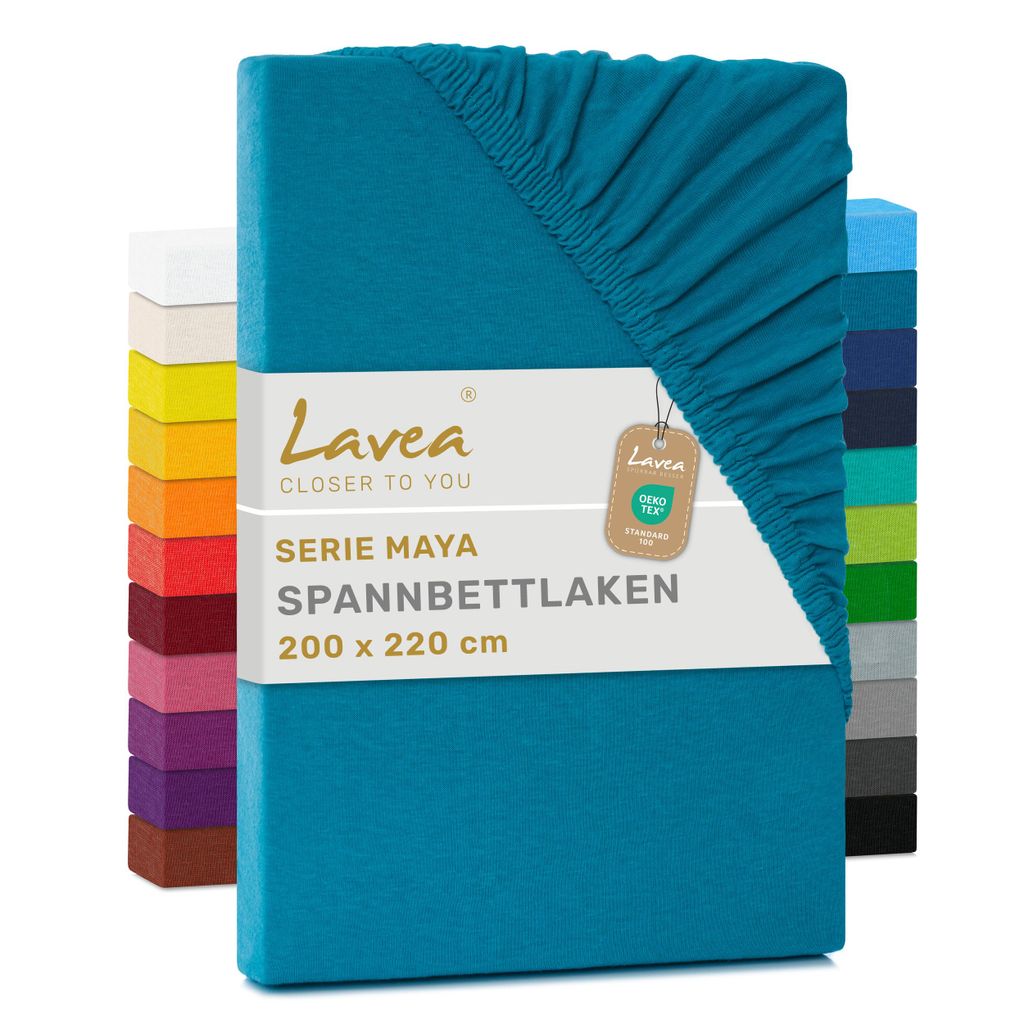 Lavea® Spannbettlaken 200x220cm, Maya, 100% Baumwolle, Produktbild 