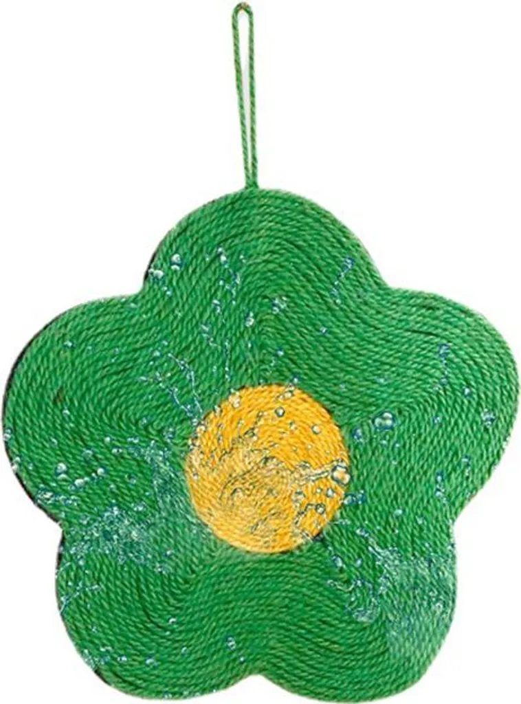 Tapis de Griffage Chat Résistant Usure en Sisal - Design Fleur Verte