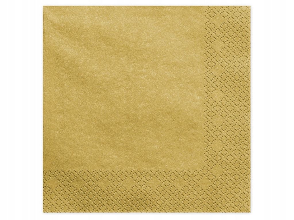 Serwetki trójwarstwowe, złoty met., 40x40cm (1 op. / 20 Zdjęcie produktu 
