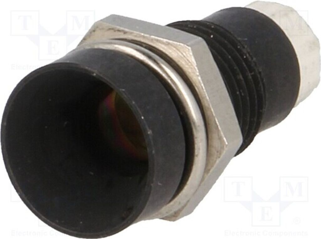 1x Fassung für LEDs konkav 5mm mit Kuntoffblende SMU1 089 Fassungen Metall