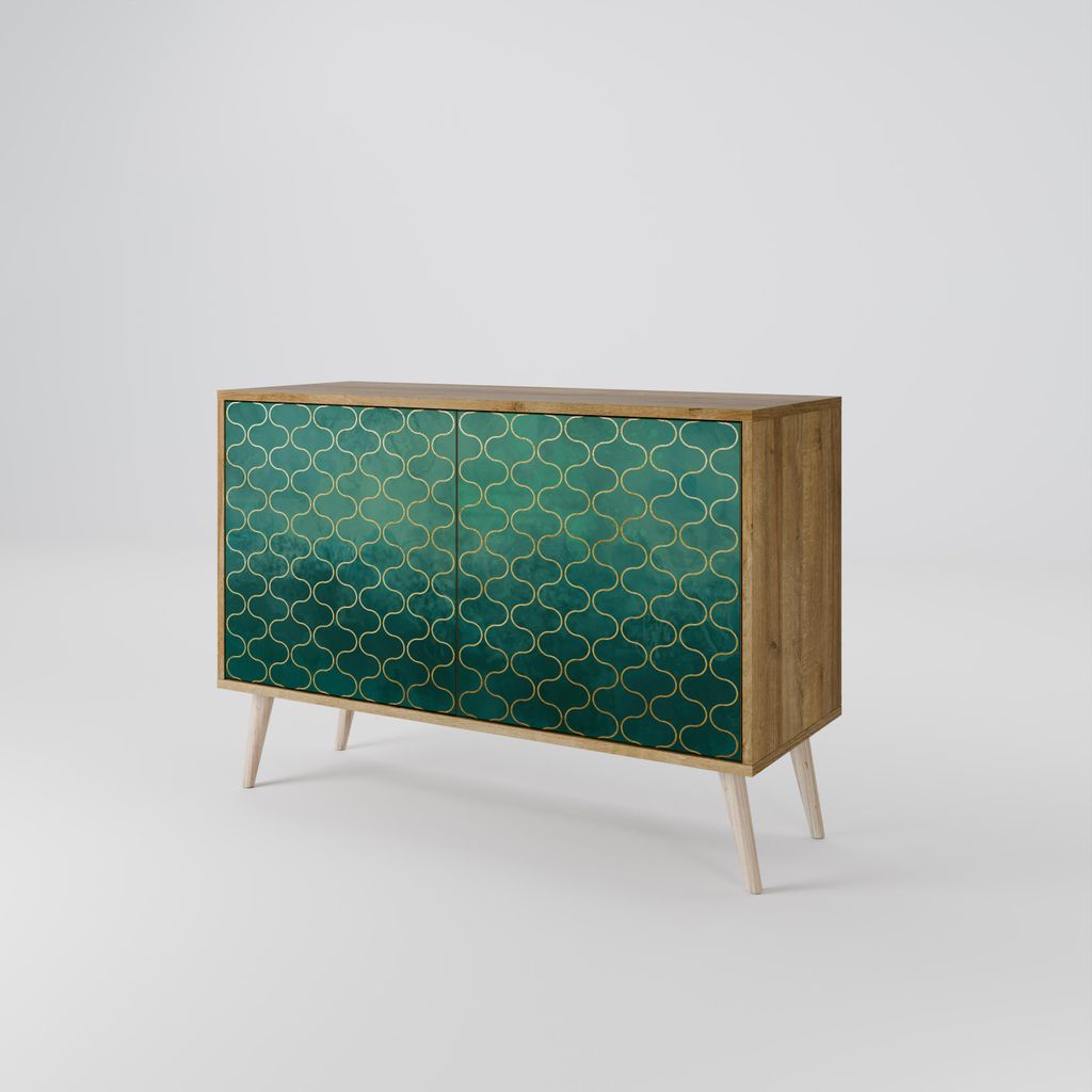 Spacerebels Kommode mit 2 Türen - Sideboard Komodenschrank - Highboard - Kleiderschrank Möbel - Wohnzimmer Schlafzimmer - 57,5×111×42 (HxBxT)