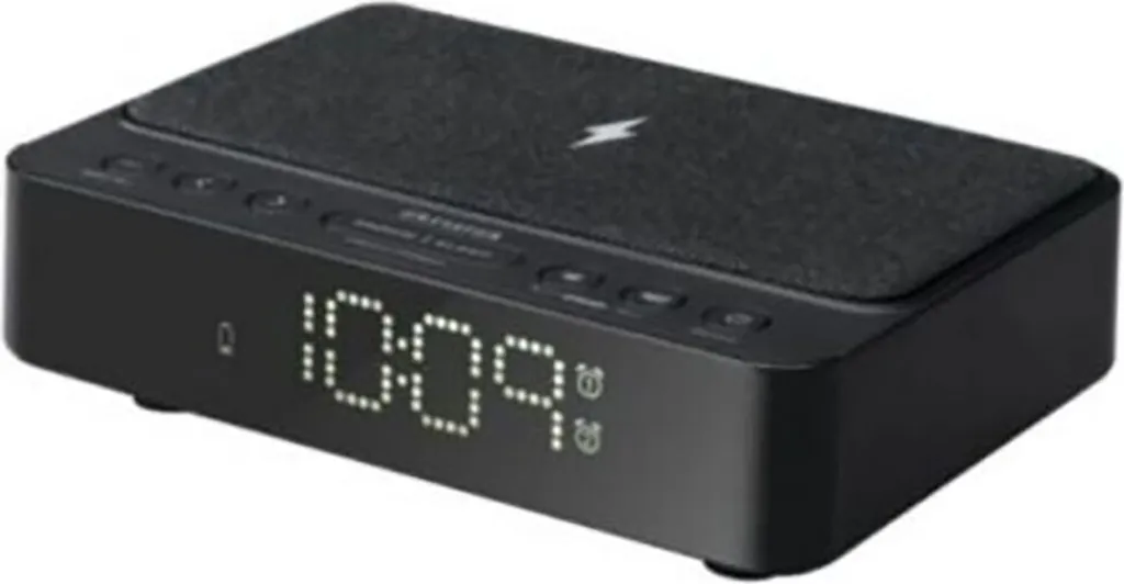 Aiwa CR-30BK Radiosveglia con Ricarica Wireless 5W e Radio FM PLL