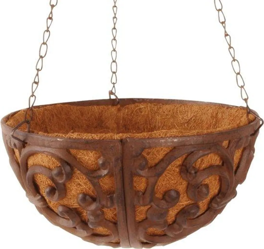 Panier suspendu pour fleurs en métal et coco Ø 27 cm - Décoration jardin