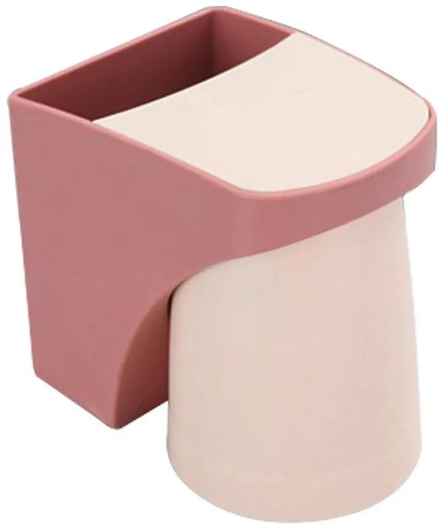 Porte-brosse à dents rouge sans perçage - Fixation murale autocollante