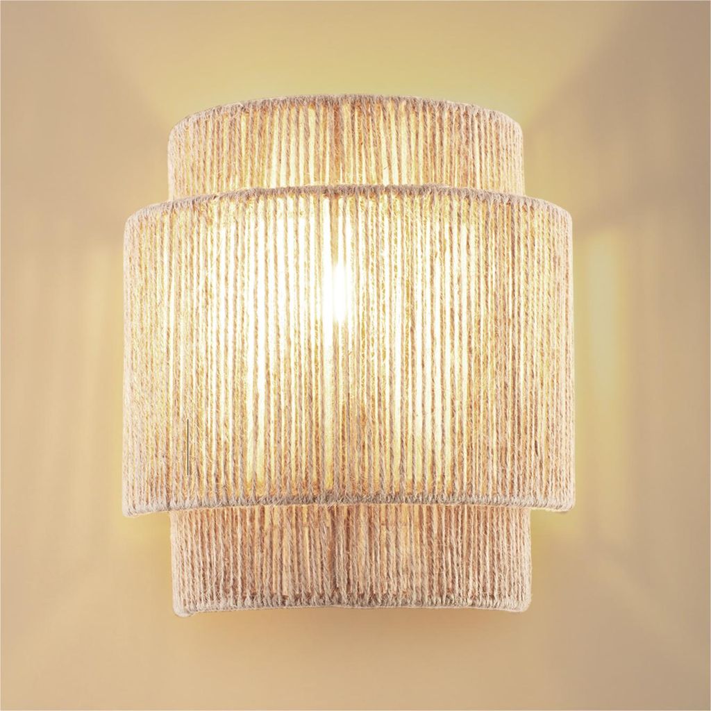 tectake® Wandleuchte Lignea Lux Boho-Stil 23 x 12 x 25,5 cm Produktbild 