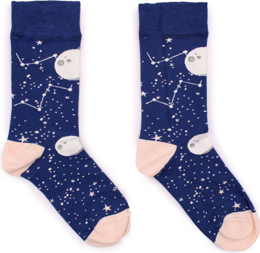 Socken Strümpfe Sterne Mond Planeten Himmel M/L EU 41-46 Produktbild 