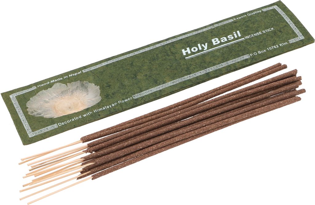 Handmade Räucherstäbchen aus Nepal, Himalayan Flower Incense - Holi Basil, Grün, 22,5*5*0,3 cm, Räucherstäbchen aus Tibet, Nepal