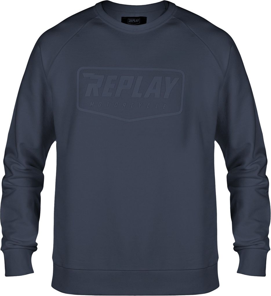 Replay Logo Sweater, blau, M