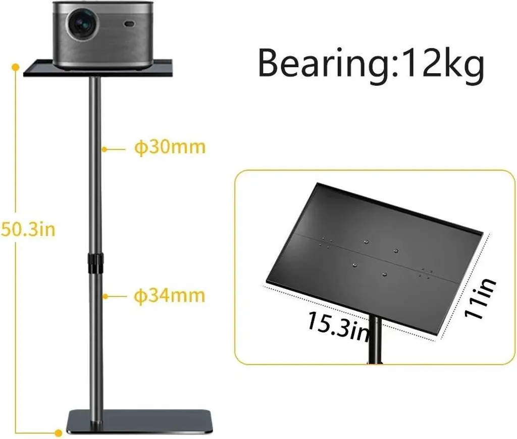 Support Projecteur Anti-Vibration - Plateau Réglable Solution Universelle