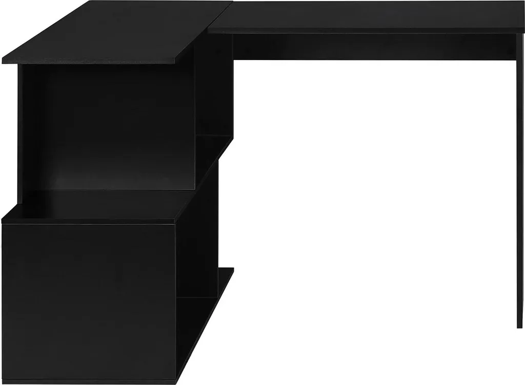 Bureau d'angle bois de pin noir avec étagères intégrées 100x40x80x50 cm