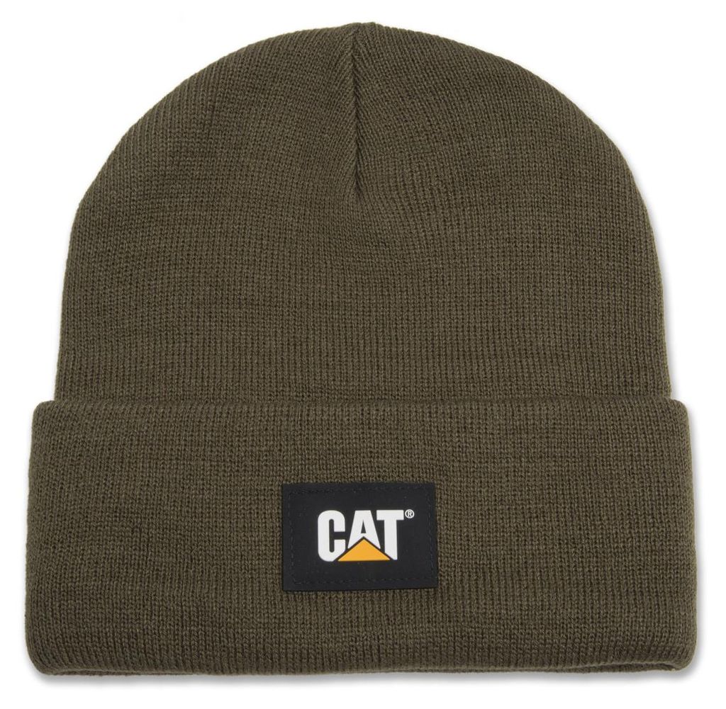 CAT Strickmütze Label Cuff oliv