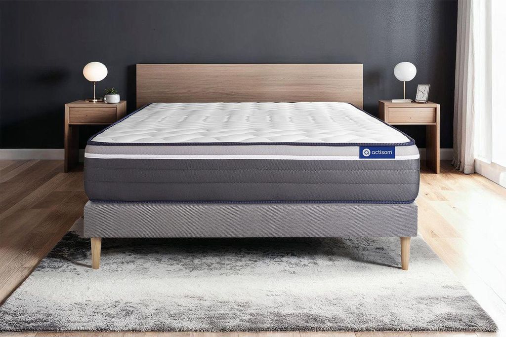 Actiflex plus matratze 120x200cm + Bettgestell mit lattenrost - Dicke : 26cm - Taschenfederkern und Memory-schaum - H5