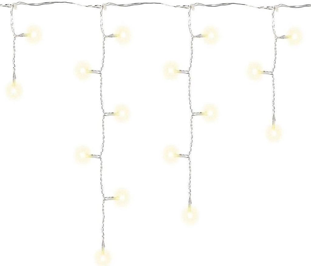 LED Eisregen-Lichterkette 600er warmweiß Trafo Timer Kabel transparent BA11449