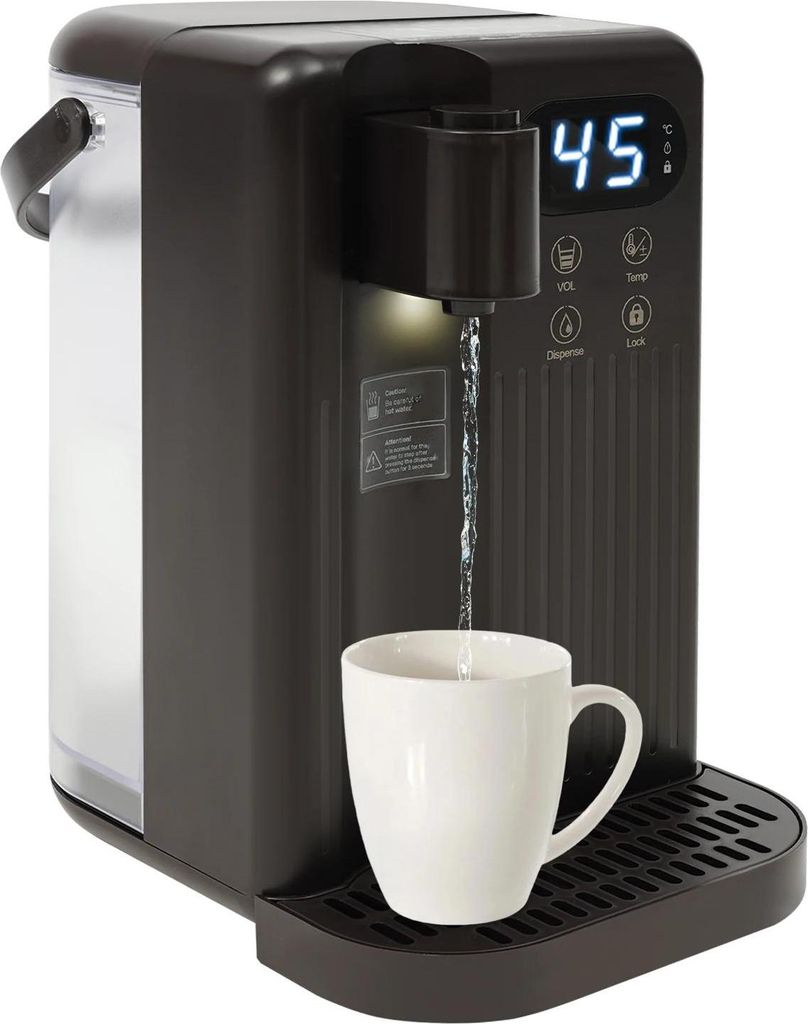 Wasserspender - Elektrisches Tischgerät - 3 L Tank - 12 Temperaturstufen 25–99 °C - 220–240 V 50 Hz - PP-Material - Schwarz