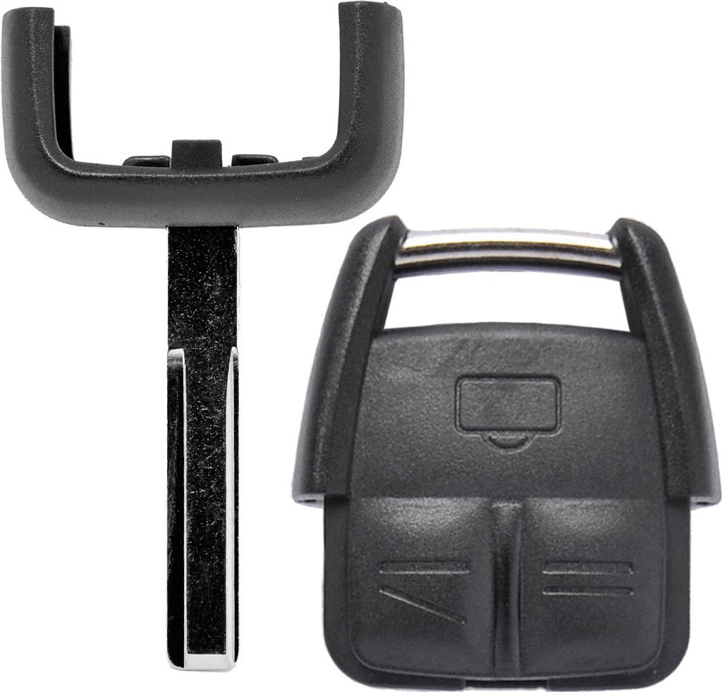 Auto Schlüssel Funk Fernbedienung 1x Gehäuse 3 Tasten + 1x Rohling HU43 kompatibel mit Opel