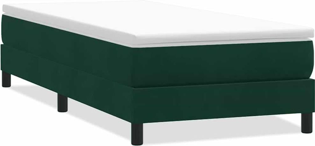 vidaXL Boxspringbett ohne Matratze Dunkelgrün 80x210 cm Samt