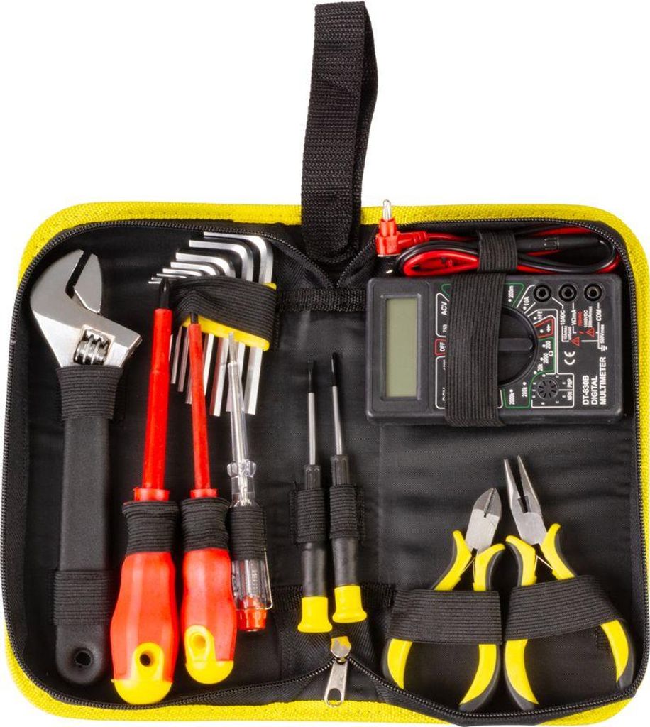 Werkzeugsatz Strend Pro CMT-05.0215 - 15-teilig, Elektriker + Multimeter, in Tasche