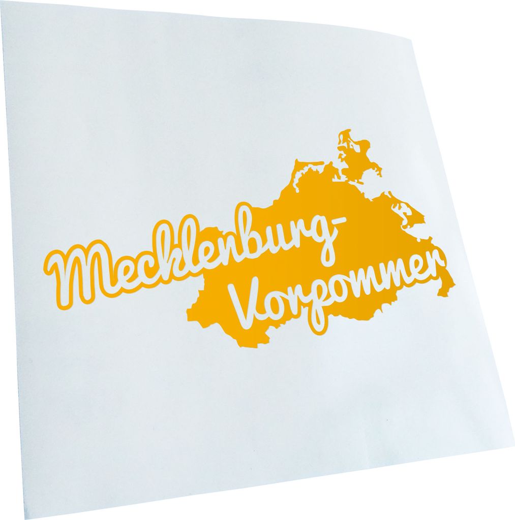 Kiwistar - Autoaufkleber - Mecklenburg-Vorpommer Herkunft - Gelb - 24x13cm - Aufkleber für Auto, Laptop, Fahrrad, LKW, Motorrad mehrfarbig JDM Dec...