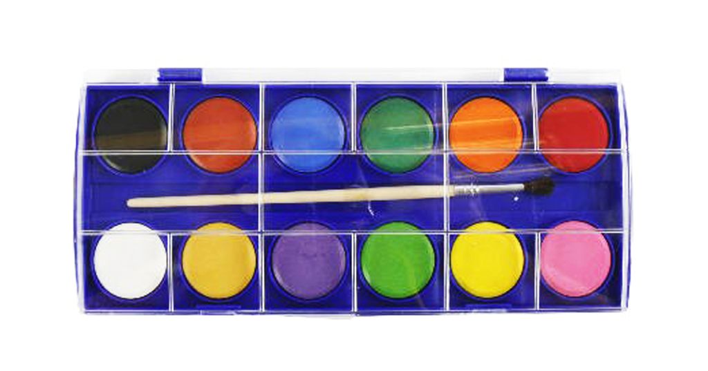 Tuschkasten Malkasten Farbkasten Malset Tusch-Set mit 36 Wasserfarben und Pinsel 