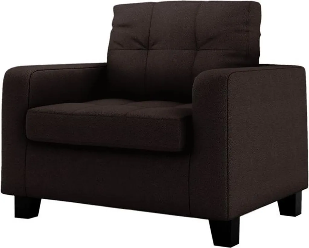 Fauteuil de bureau ou coin lecture marron Gloss-Margo : assise douillette
