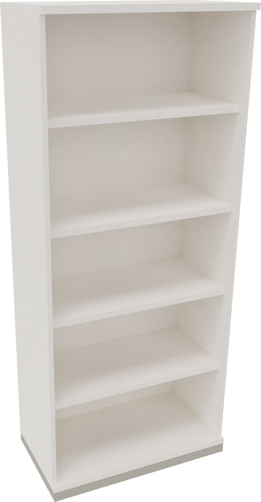 Regal 5OH B800xT442xH1869mm Silberaluminium/Diamant Weiß