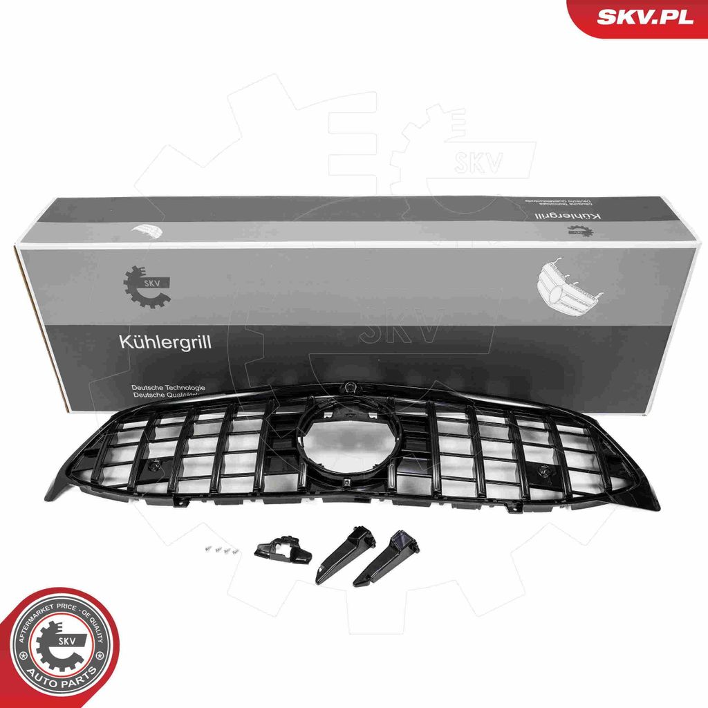 ESEN SKV 66SKV561 Kühlergrill Frontgrill passend für MERCEDES-BENZ CLA Coupe (C118) Schwarz Glänzend