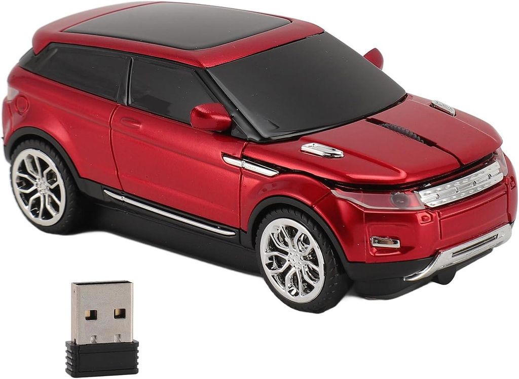 Sportwagen-Maus, Coole Kabellose Maus in Autoform mit 1600 DPI und USB-Empfänger für Laptop mit Ergonomisches Design Auto-Sleep-Modus