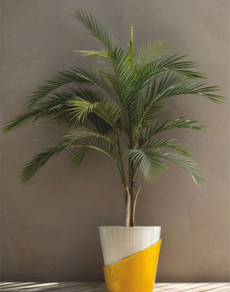Casa Padrino Luxus Keramik Blumentopf Weiß / Gelb Ø 60 x H. 60 cm - Garten Deko