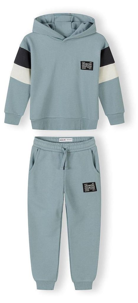 Minoti Set Baumwolle Kapuze Blau Gr. 152 für Jungen