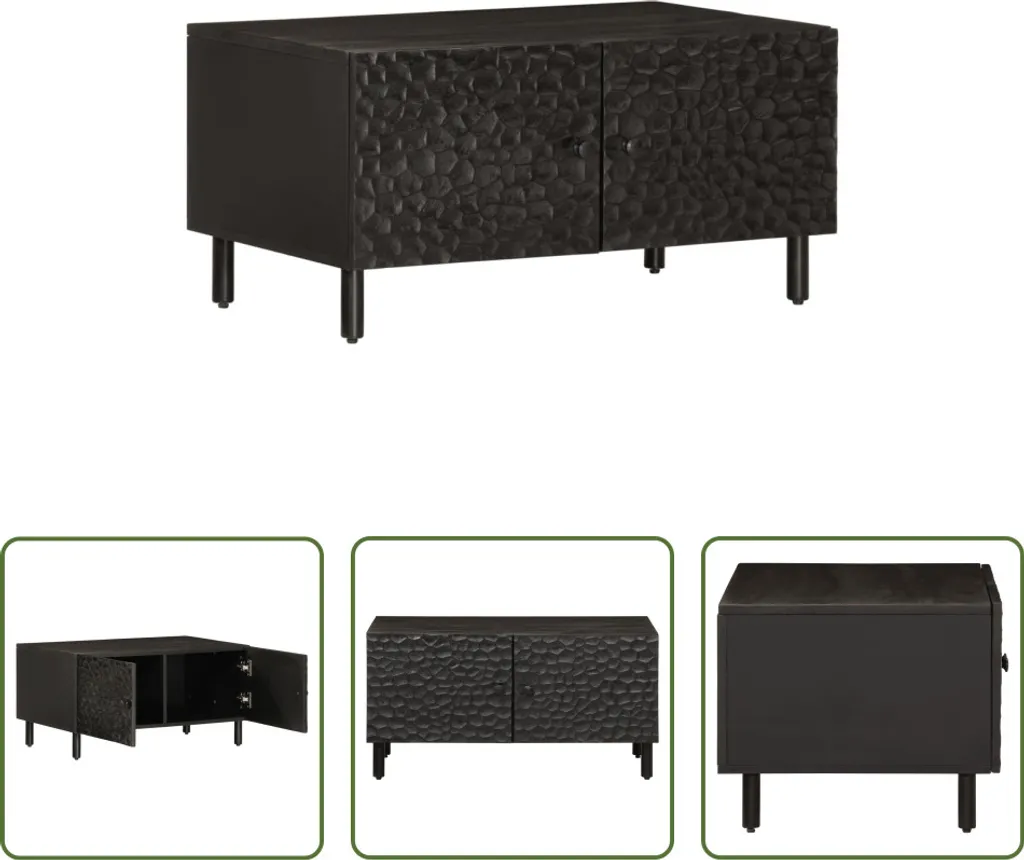 Tavolino Salotto Nero 80x50x40 Legno Mango | Stile Minimal Living Store