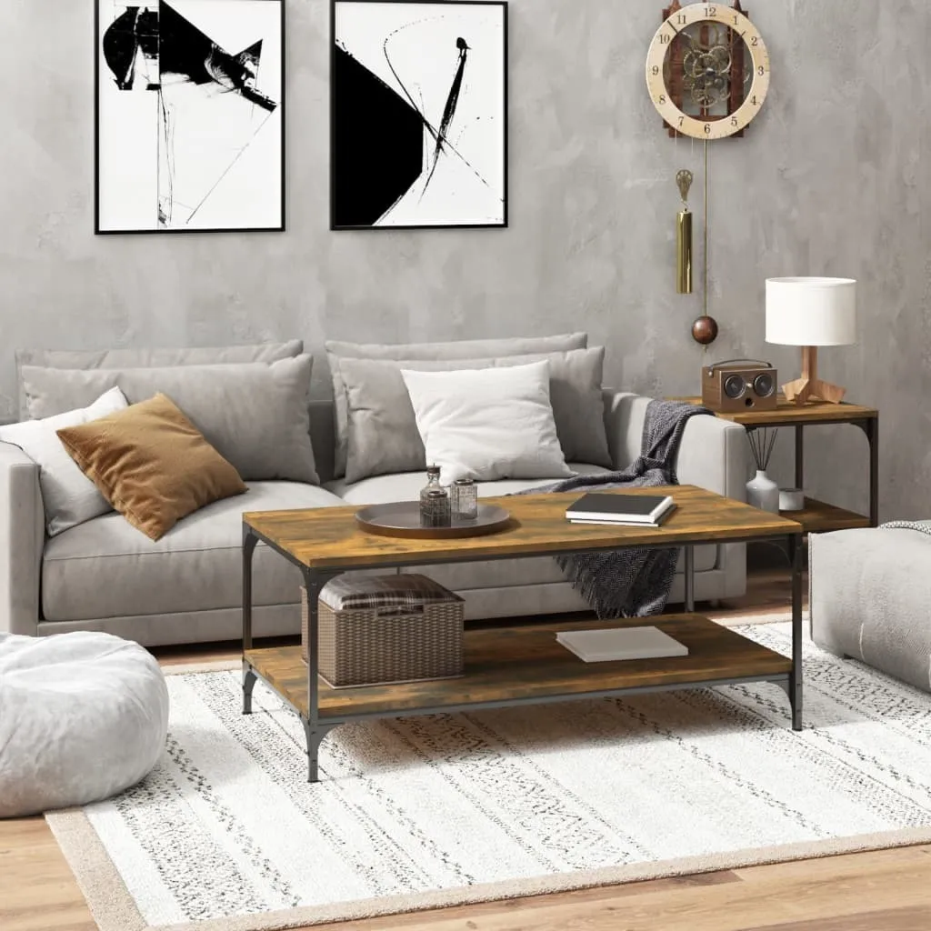 Tavolino Basso Rovere Affumicato 100x50 cm - Minimalismo vidaXL