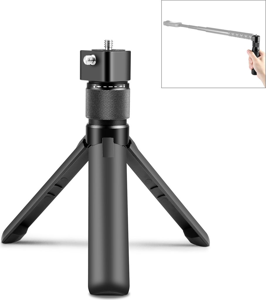 Multifunktionales Tischstativ mit drehbarem Griff und zwei 1/4 Zoll Schrauben als Ersatz fuer Insta360 X4/ X3/ ONE X2/ ONE X/ ONE RS/ ONE R/ ONE