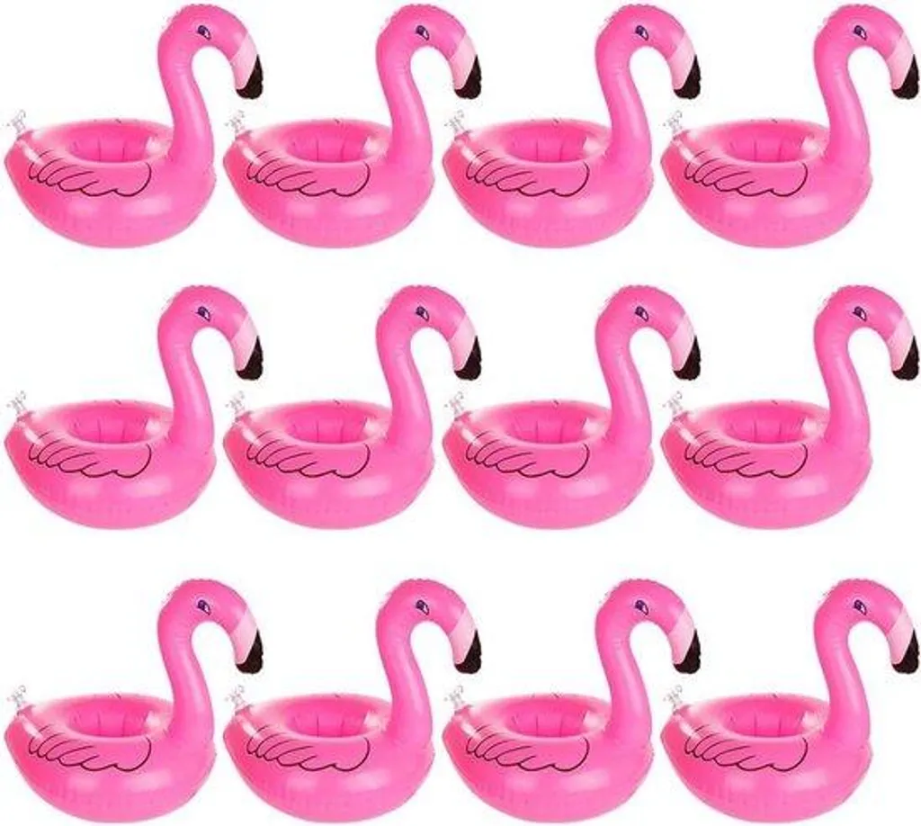 Lot de 12 gobelets gonflables roses - Décoration de fête et piscine