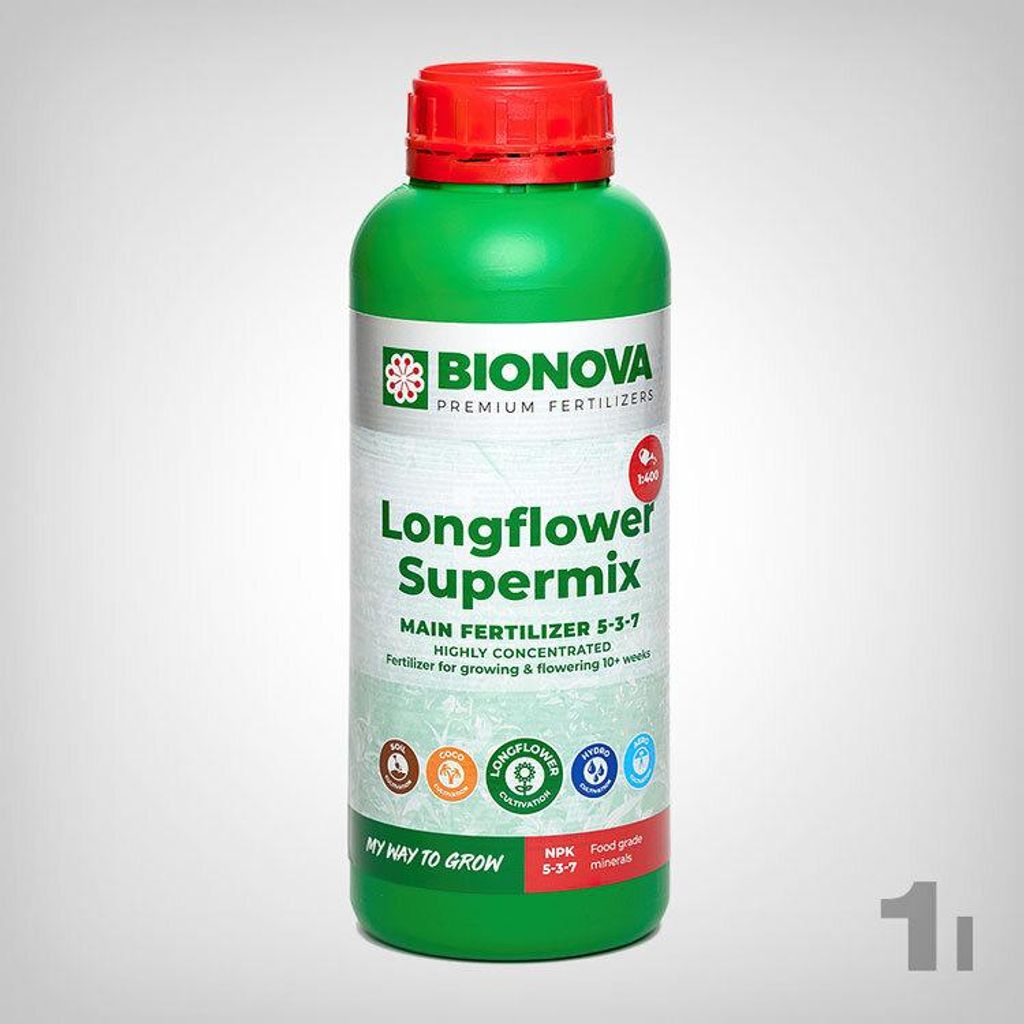 Nova LongFlower SuperMix 1L N-P-K Dünger für lange Blüte | organische Nährstoffe für gesunde Pflanzen