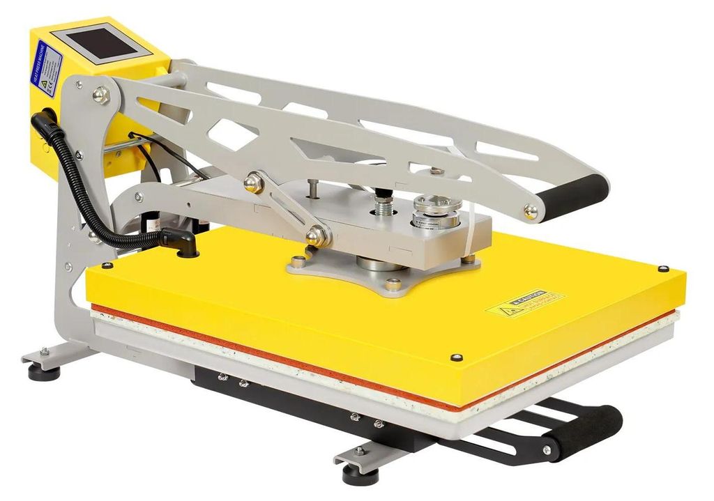 Profi-Transferpresse - Sublimationspresse - 2500 W - 40x50 cm Heizplatte - Bis 250°C - Für T‐Shirts & Tassen - Gelb