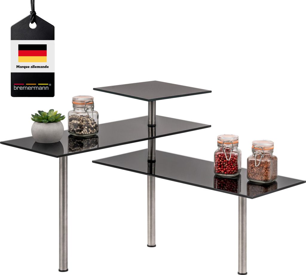 bremermann étagère d'angle, étagère de cuisine, en verre et Image du produit 