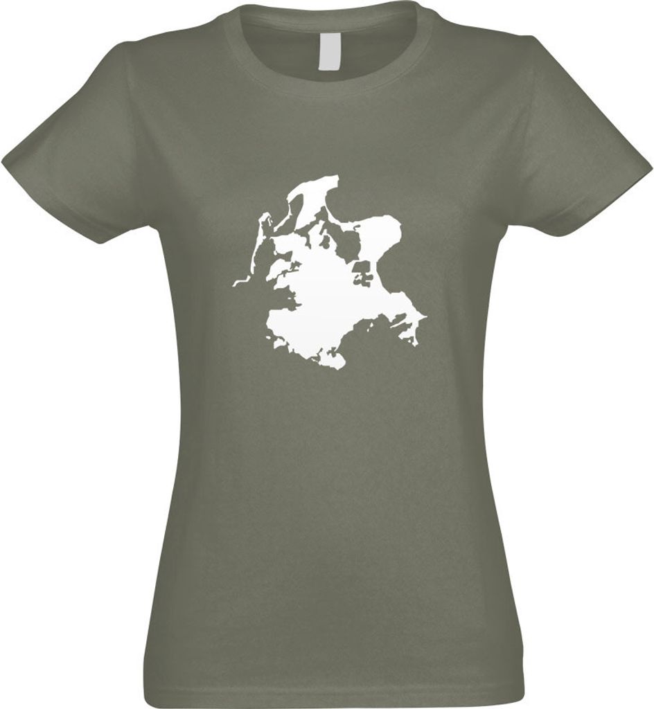 Kiwistar - T-Shirt tailliert - Damen - Olive - Rügen - Deutschland - Insel - mit Motiv Bedruckt - Funshirt Design - Sport - Freizeit - Damen - S