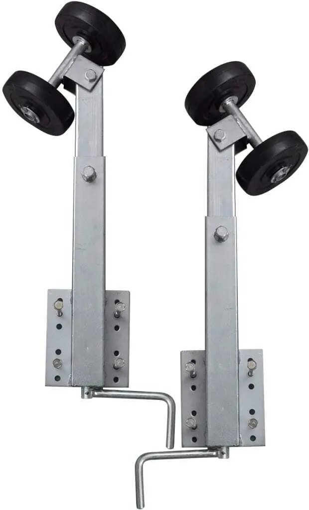 Chandelles de Remorque Nautique avec Doubles Roues Ajustables 2 Pcs