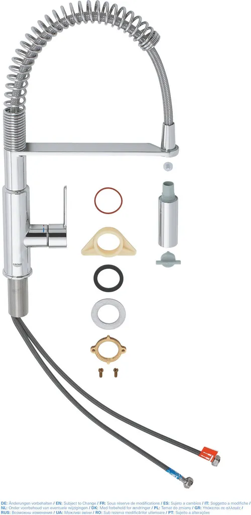 Mitigeur Evier Grohe Get Chrome avec Bec Pivotant et Douchette 2 Jets - 8